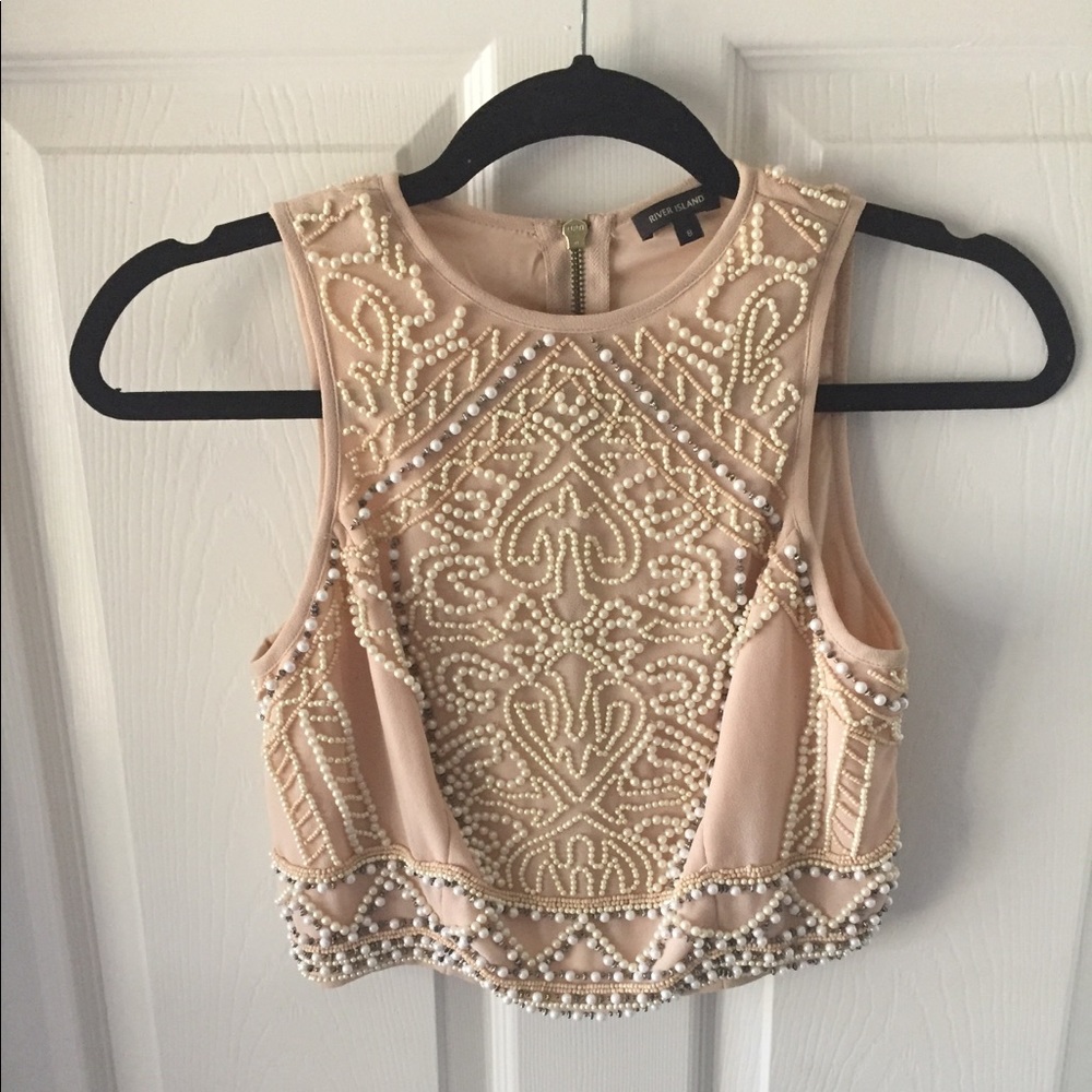 Beaded River Island Tank Top